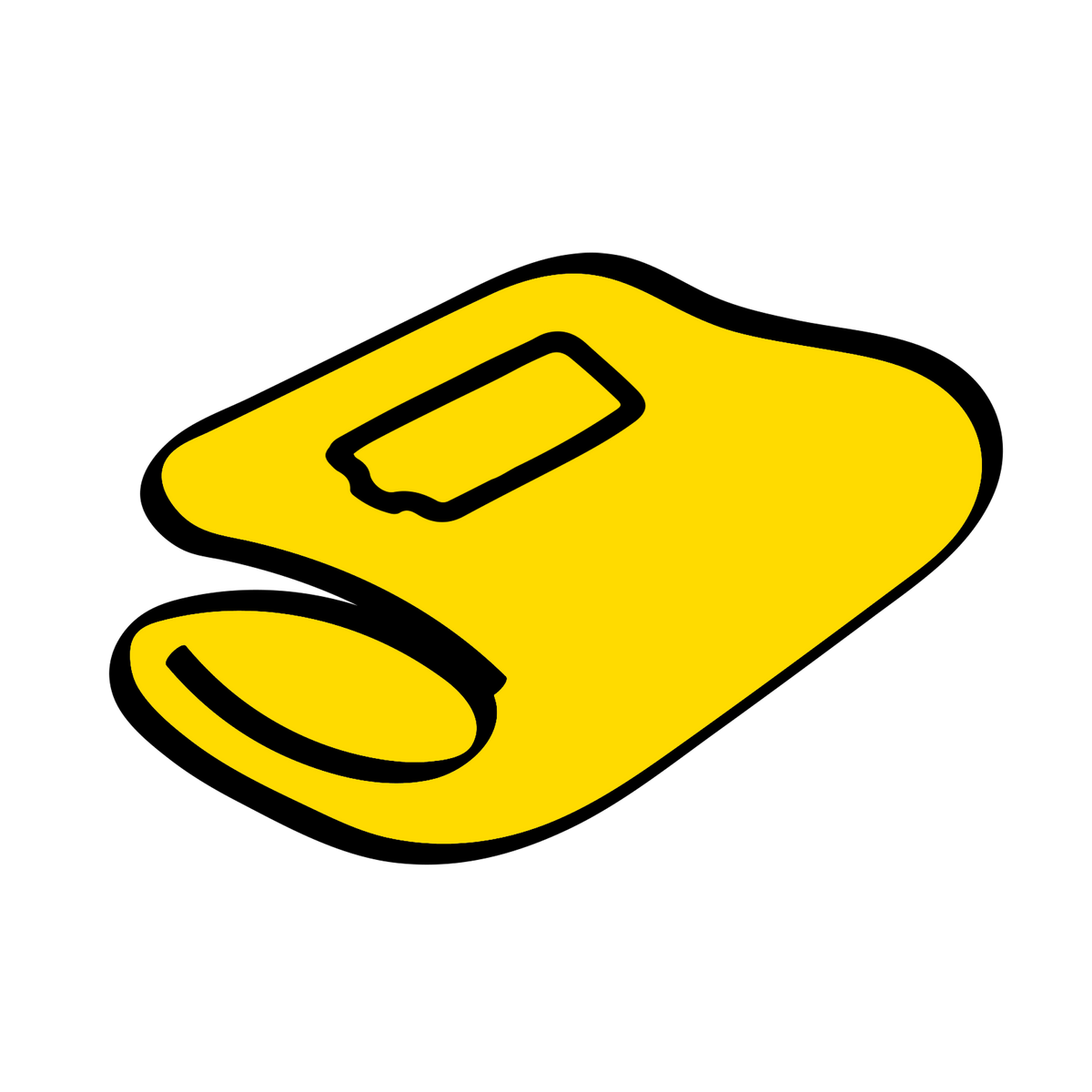 Icon logo of media towel folded up with phone slot on top.